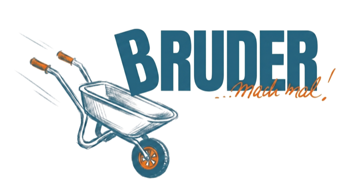 Bruder, mach mal! – Logo mit Schubkarre